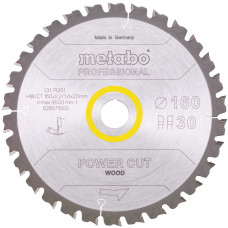 Пиляльний диск Metabo Power cut Wood Professional 160x20x30 мм. (628071000)