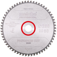 Пиляльний диск Metabo Precision cut Wood Professional 250x30x60 мм. (628048000)