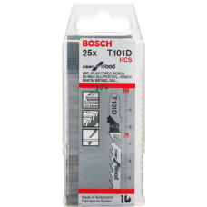 Пилочка для лобзика Bosch Clean for Wood T101D (25 шт.)